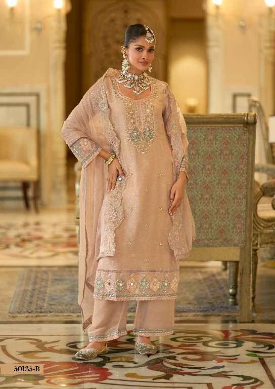 TEXTILEDEAL D.NO 50135-B WHOLESALE READYMADE CRUSH SATIN OCCASION WEAR 3 PCS SUITS FOR WOMEN ONLINE