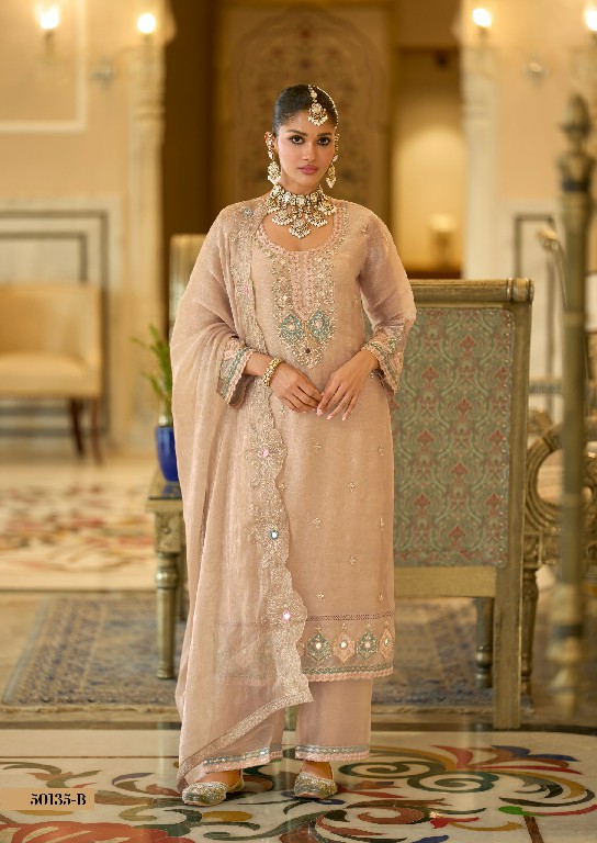 TEXTILEDEAL D.NO 50135-B WHOLESALE READYMADE CRUSH SATIN OCCASION WEAR 3 PCS SUITS FOR WOMEN ONLINE