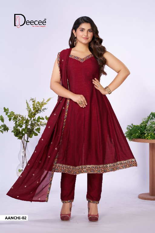 DEE CEE AANCHI WHOLESALE READYMADE VICHITRA SILK CLASSIC MODERN LOOK 3 PCS SUITS SUPPLIER