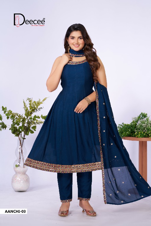 DEE CEE AANCHI WHOLESALE READYMADE VICHITRA SILK CLASSIC MODERN LOOK 3 PCS SUITS SUPPLIER