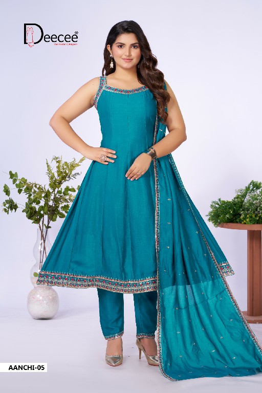 DEE CEE AANCHI WHOLESALE READYMADE VICHITRA SILK CLASSIC MODERN LOOK 3 PCS SUITS SUPPLIER