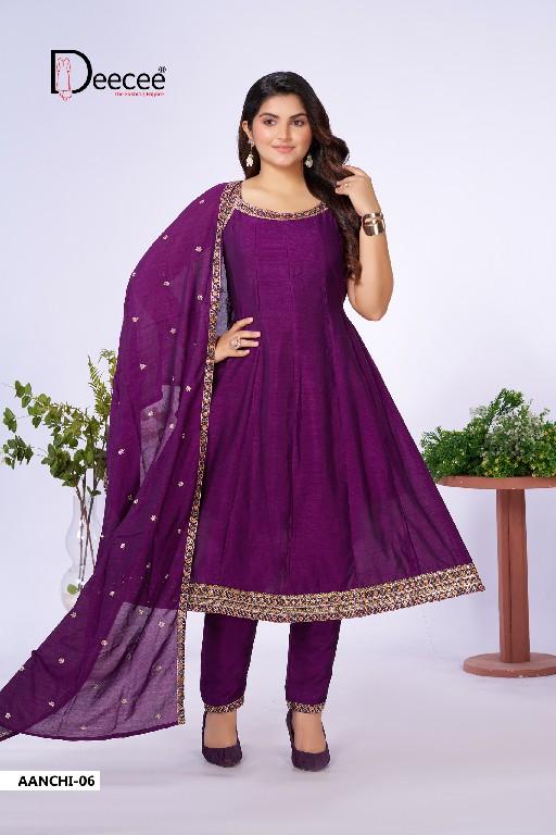 DEE CEE AANCHI WHOLESALE READYMADE VICHITRA SILK CLASSIC MODERN LOOK 3 PCS SUITS SUPPLIER