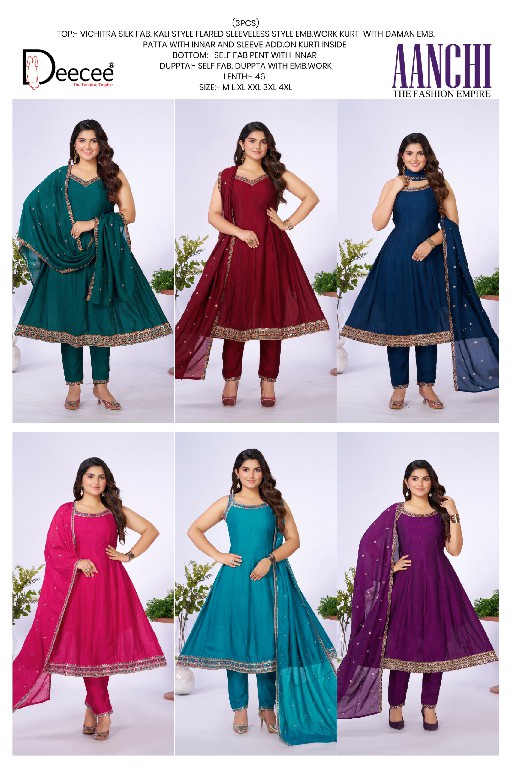 DEE CEE AANCHI WHOLESALE READYMADE VICHITRA SILK CLASSIC MODERN LOOK 3 PCS SUITS SUPPLIER