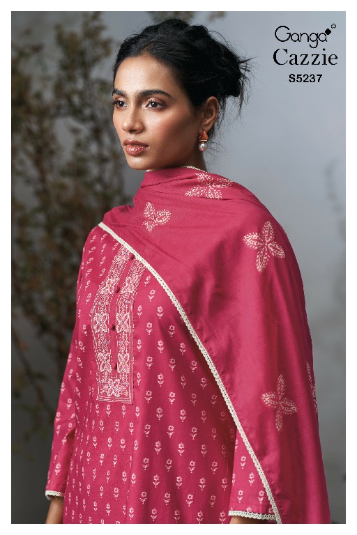 GANGA CAZZIE S5237 WHOLESALE PREMIUM COTTON FANCY DESIGN UNSTITCH SALWAR SUITS SUPPLIER