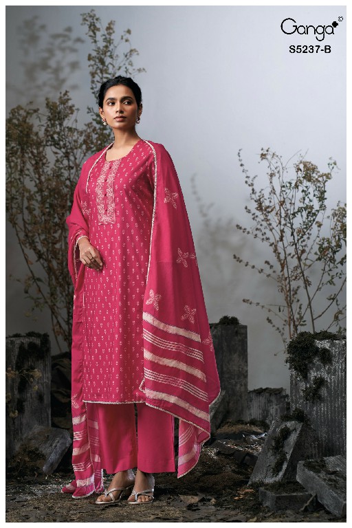 GANGA CAZZIE S5237 WHOLESALE PREMIUM COTTON FANCY DESIGN UNSTITCH SALWAR SUITS SUPPLIER