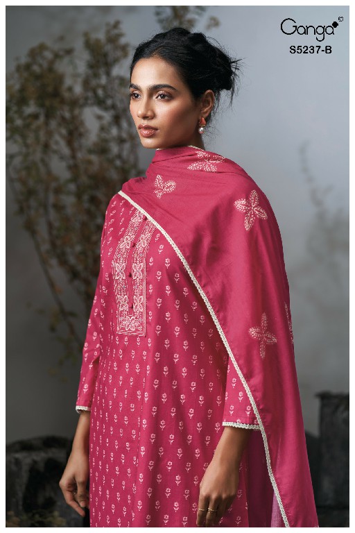 GANGA CAZZIE S5237 WHOLESALE PREMIUM COTTON FANCY DESIGN UNSTITCH SALWAR SUITS SUPPLIER