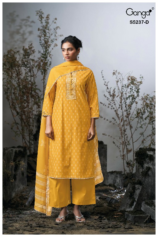 GANGA CAZZIE S5237 WHOLESALE PREMIUM COTTON FANCY DESIGN UNSTITCH SALWAR SUITS SUPPLIER