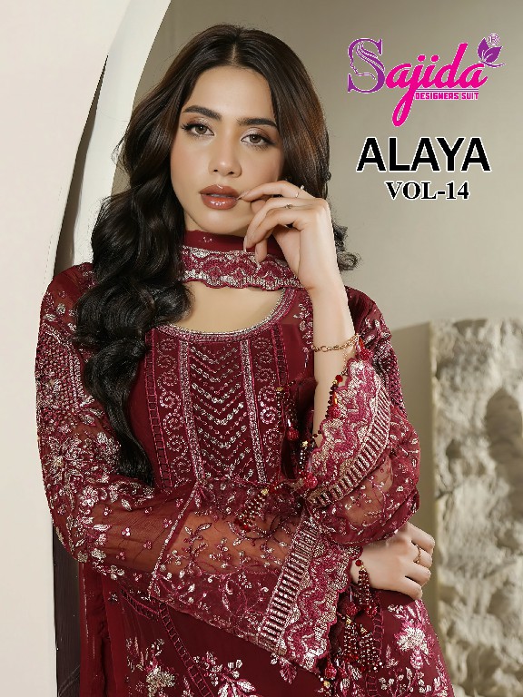 SAJIDA ALAYA VOL 14 WHOLESALE GEORGETTE PAKISTANI CONCEPT UNSTITCH SALWAR SUITS SUPPLIER