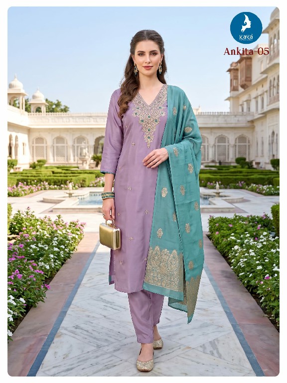 KAYA ANKITA WHOLESALE READYMADE ROMAN GLASS STUNNING LOOK BIG SIZE 3 PCS COMBO SET SUITS EXPORTER