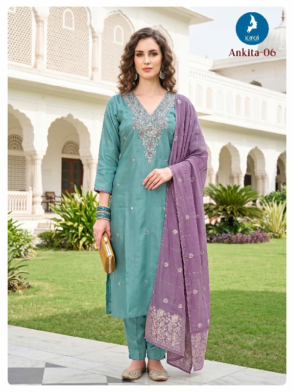 KAYA ANKITA WHOLESALE READYMADE ROMAN GLASS STUNNING LOOK BIG SIZE 3 PCS COMBO SET SUITS EXPORTER