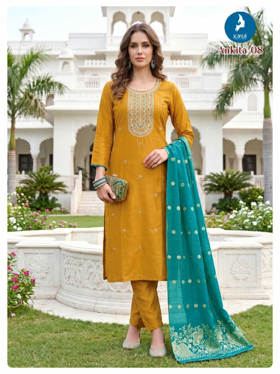 KAYA ANKITA WHOLESALE READYMADE ROMAN GLASS STUNNING LOOK BIG SIZE 3 PCS COMBO SET SUITS EXPORTER