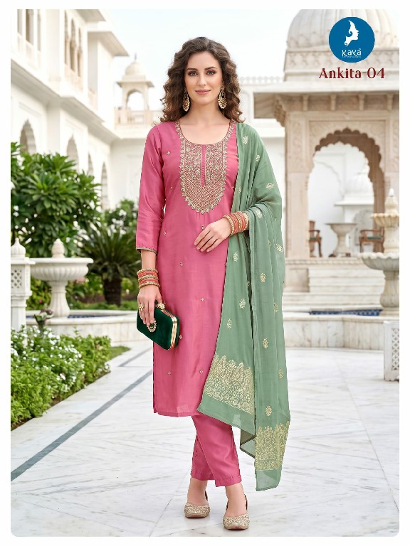 KAYA ANKITA WHOLESALE READYMADE ROMAN GLASS STUNNING LOOK BIG SIZE 3 PCS COMBO SET SUITS EXPORTER