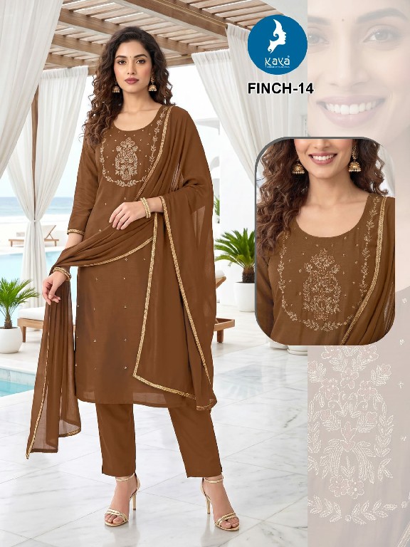 KAYA FINCH WHOLESALE READYMADE CORAL SILK BIG SIZE AMAZING 3 PCS COMBO SET SUITS SUPPLIER