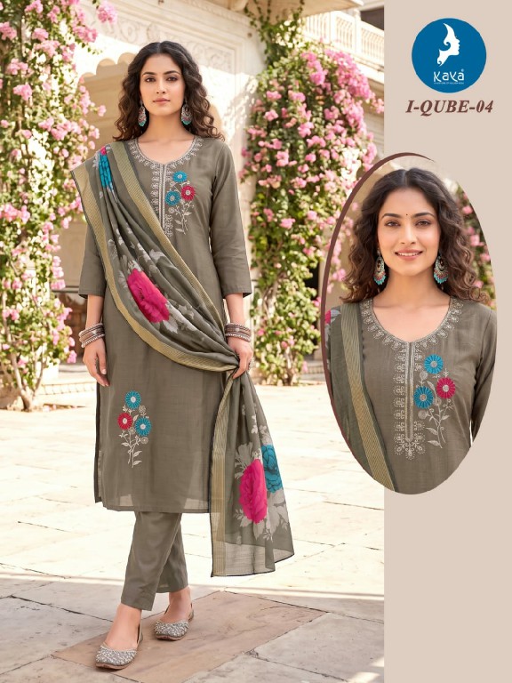 KAYA I-QUBE WHOLESALE READYMADE VERTICAN SILK BIG SIZE ELEGANT STYLE 3 PCS COMBO SET SUITS FOR EXPORT
