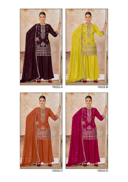 AUMIRA D.NO 10022 WHOLESALE READYMADE CHINON WITH WORK HEAVY DESIGNER 3 PCS SUITS SUPPLIER