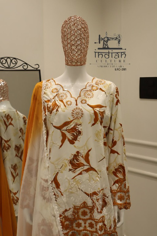 INDIAN CULTURE D.NO LRC-281 WHOLESALE READYMADE PURE COTTON RAYON PAKISTANI STYLE 3 PCS SUITS EXPORTER