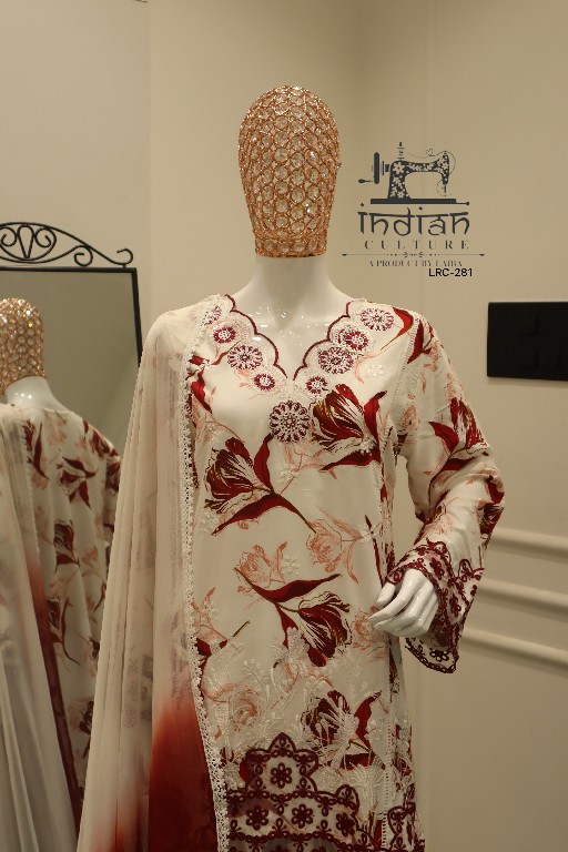 INDIAN CULTURE D.NO LRC-281 WHOLESALE READYMADE PURE COTTON RAYON PAKISTANI STYLE 3 PCS SUITS EXPORTER