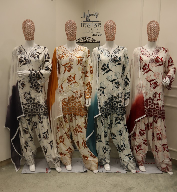 INDIAN CULTURE D.NO LRC-281 WHOLESALE READYMADE PURE COTTON RAYON PAKISTANI STYLE 3 PCS SUITS EXPORTER