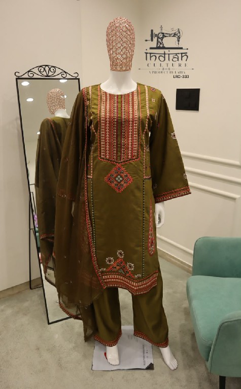 INDIAN CULTURE D.NO LRC-333 WHOLESALE READYMADE PURE COTTON SLUB PAKISTANI BEAUTIFUL 3 PCS SUITS SUPPLIER