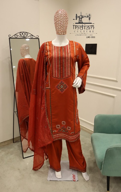 INDIAN CULTURE D.NO LRC-333 WHOLESALE READYMADE PURE COTTON SLUB PAKISTANI BEAUTIFUL 3 PCS SUITS SUPPLIER