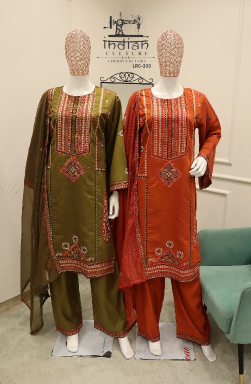 INDIAN CULTURE D.NO LRC-333 WHOLESALE READYMADE PURE COTTON SLUB PAKISTANI BEAUTIFUL 3 PCS SUITS SUPPLIER