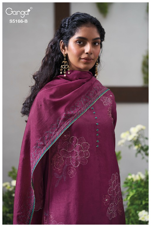 GANGA INES S5166 WHOLESALE PURE BEMBERG RUSSIAN SILK AMAZING UNSTITCH SALWAR SUITS FOR EXPORT
