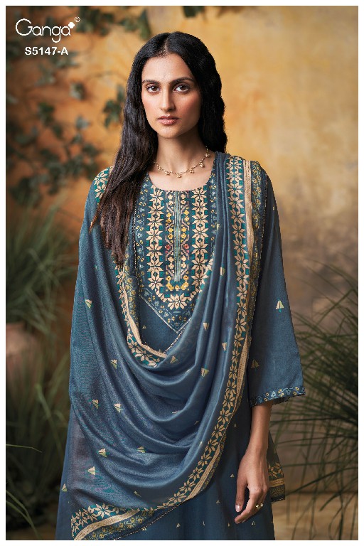 GANGA YUVIKA S5147 WHOLESALE PREMIUM COTTON CLASSIC UNSTITCH SALWAR SUITS SUPPLIER