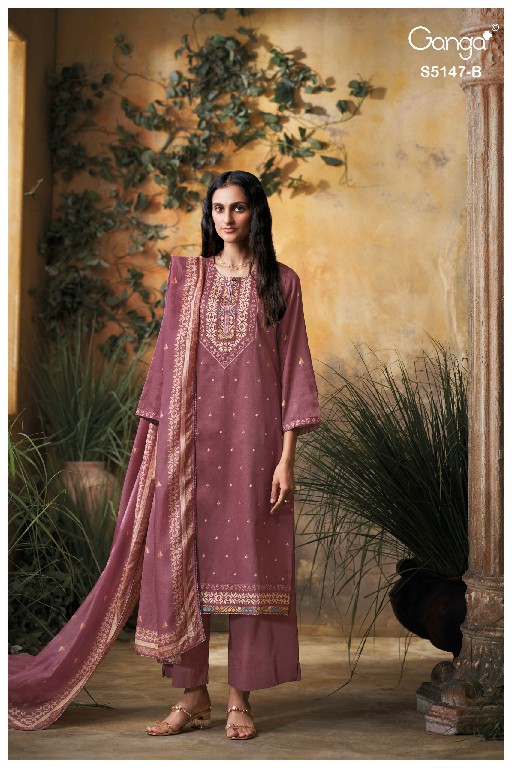 GANGA YUVIKA S5147 WHOLESALE PREMIUM COTTON CLASSIC UNSTITCH SALWAR SUITS SUPPLIER