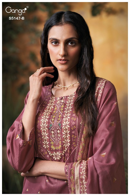 GANGA YUVIKA S5147 WHOLESALE PREMIUM COTTON CLASSIC UNSTITCH SALWAR SUITS SUPPLIER