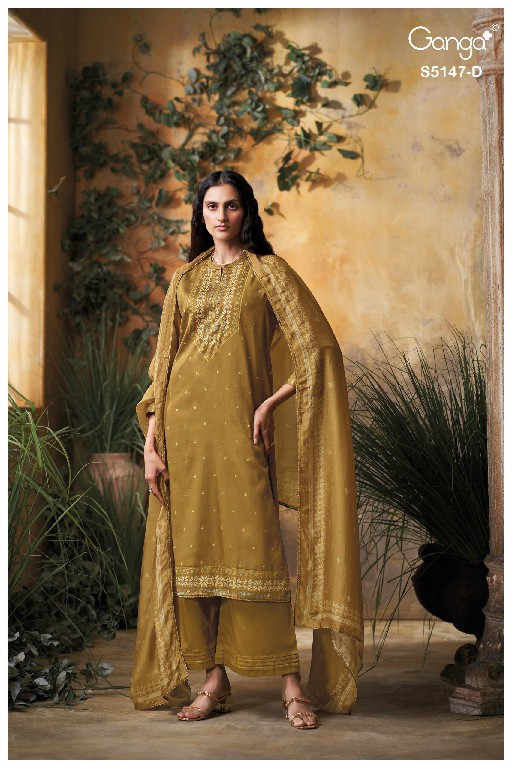 GANGA YUVIKA S5147 WHOLESALE PREMIUM COTTON CLASSIC UNSTITCH SALWAR SUITS SUPPLIER