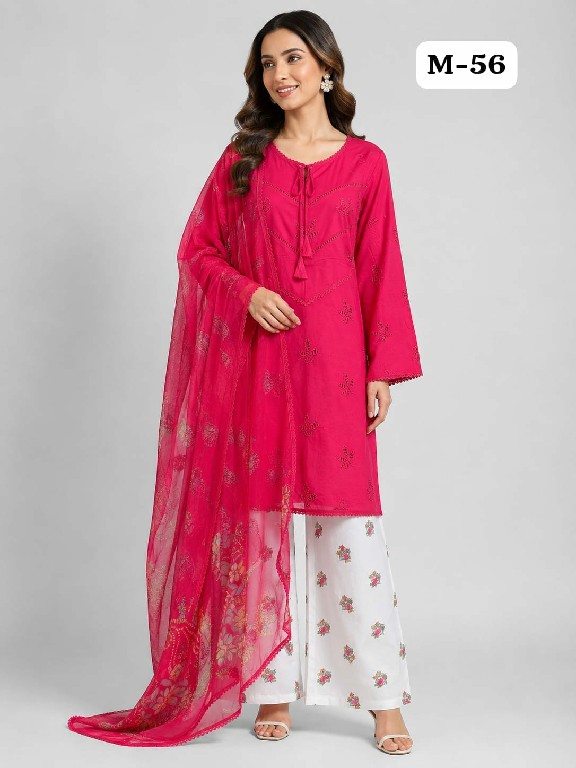 TEXTILEDEAL D.NO M-56 WHOLESALE READYMADE RAYON SHOP TRENDY 3 PCS COMBO SET SUITS SUPPLIER