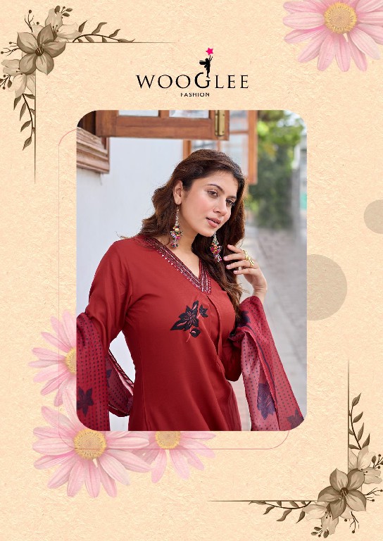 WOOGLEE VASUSHA WHOLESALE READYMADE HEAVY RAYON CLASSY STYLISH 3 PCS SUITS EXPORTER