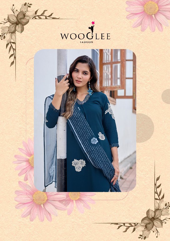 WOOGLEE VASUSHA WHOLESALE READYMADE HEAVY RAYON CLASSY STYLISH 3 PCS SUITS EXPORTER