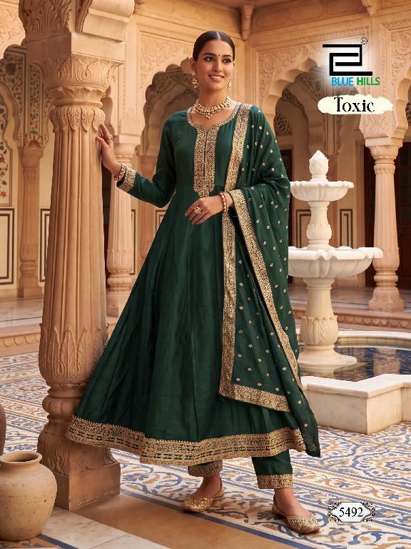 BLUE HILLS TOXIC WHOLESALE READYMADE VICHITRA ANARKALI STYLE ETHNIC LOOK 3 PCS COMBO SET SUITS SUPPLIER
