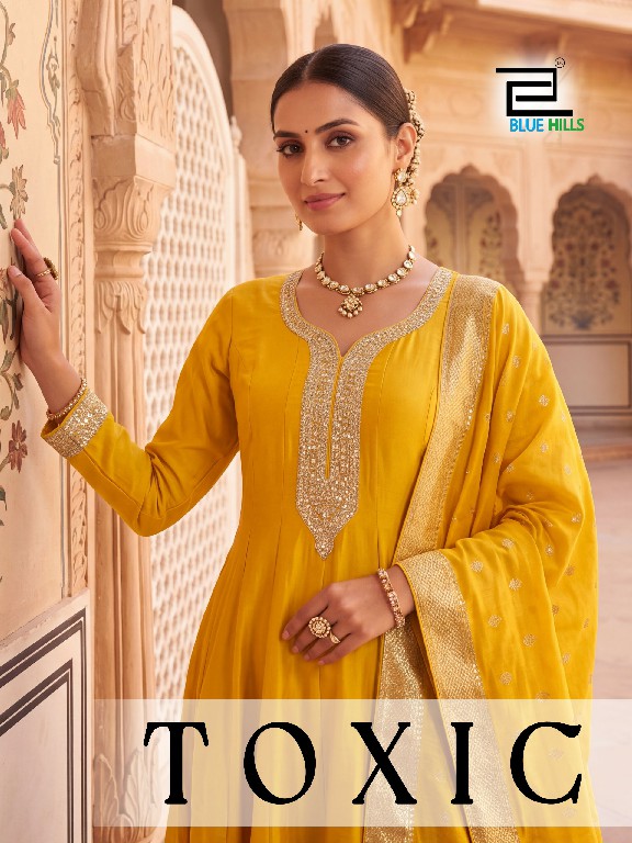 BLUE HILLS TOXIC WHOLESALE READYMADE VICHITRA ANARKALI STYLE ETHNIC LOOK 3 PCS COMBO SET SUITS SUPPLIER