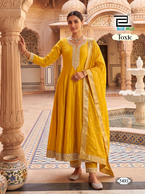 BLUE HILLS TOXIC WHOLESALE READYMADE VICHITRA ANARKALI STYLE ETHNIC LOOK 3 PCS COMBO SET SUITS SUPPLIER
