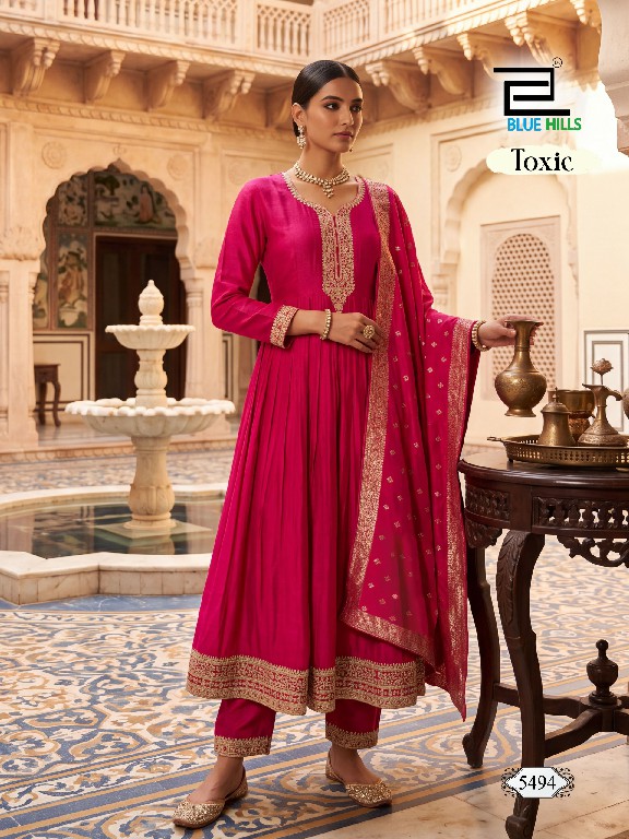 BLUE HILLS TOXIC WHOLESALE READYMADE VICHITRA ANARKALI STYLE ETHNIC LOOK 3 PCS COMBO SET SUITS SUPPLIER