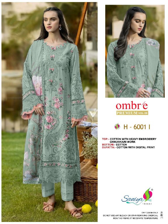 SANIYA TRENDZ D.NO 6001 WHOLESALE READYMADE COTTON CHIKANKARI BEAUTIFUL 3 PCS SUITS FOR EXPORT
