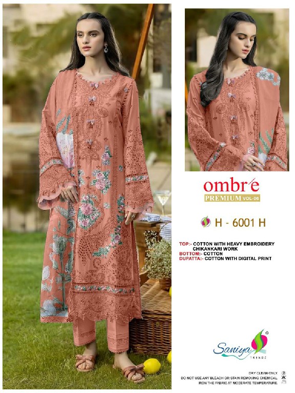 SANIYA TRENDZ D.NO 6001 WHOLESALE READYMADE COTTON CHIKANKARI BEAUTIFUL 3 PCS SUITS FOR EXPORT