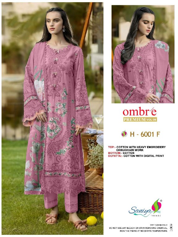SANIYA TRENDZ D.NO 6001 WHOLESALE READYMADE COTTON CHIKANKARI BEAUTIFUL 3 PCS SUITS FOR EXPORT