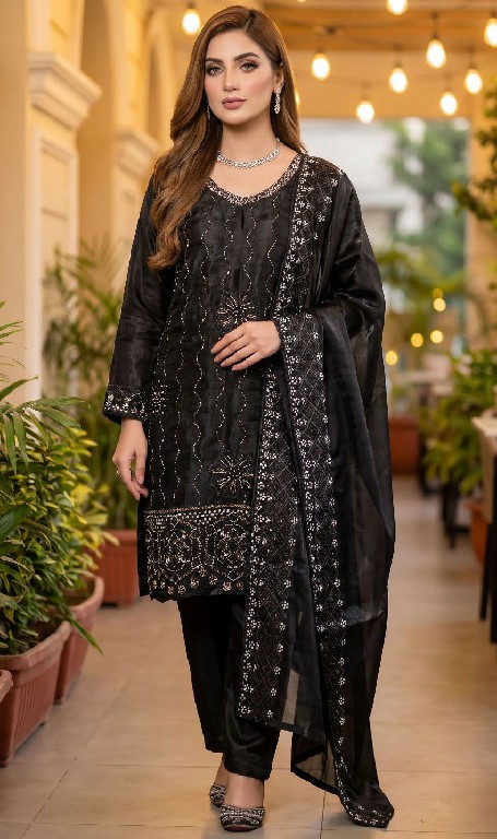 ALSAFA D.NO 3183 WHOLESALE READYMADE GIMMY CHU PAKISTANI BEADS WORK 3 PCS SUITS SUPPLIER