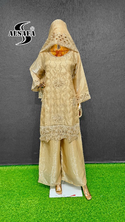 ALSAFA D.NO 3183 WHOLESALE READYMADE GIMMY CHU PAKISTANI BEADS WORK 3 PCS SUITS SUPPLIER