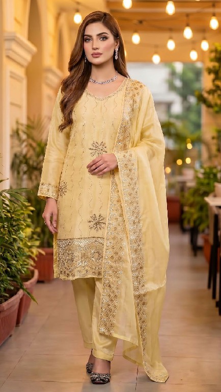 ALSAFA D.NO 3183 WHOLESALE READYMADE GIMMY CHU PAKISTANI BEADS WORK 3 PCS SUITS SUPPLIER