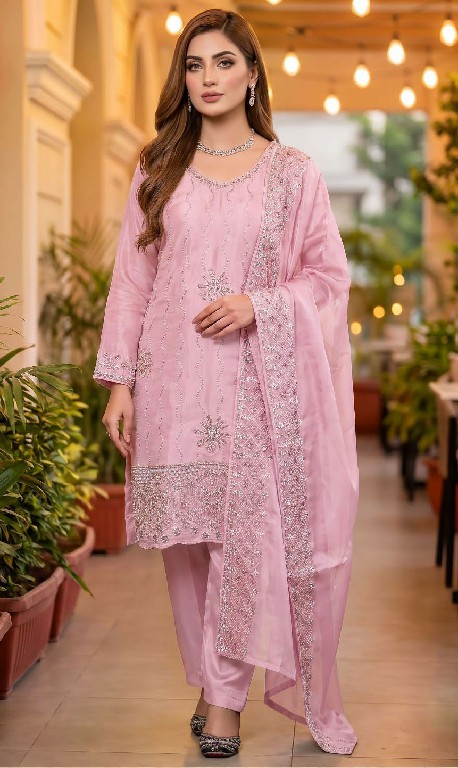 ALSAFA D.NO 3183 WHOLESALE READYMADE GIMMY CHU PAKISTANI BEADS WORK 3 PCS SUITS SUPPLIER