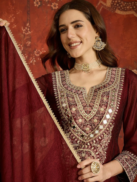 SL BAANI WHOLESALE READYMADE HEAVY EMBROIDERED PARTY WEAR 3 PCS SUITS FOR EXPORT
