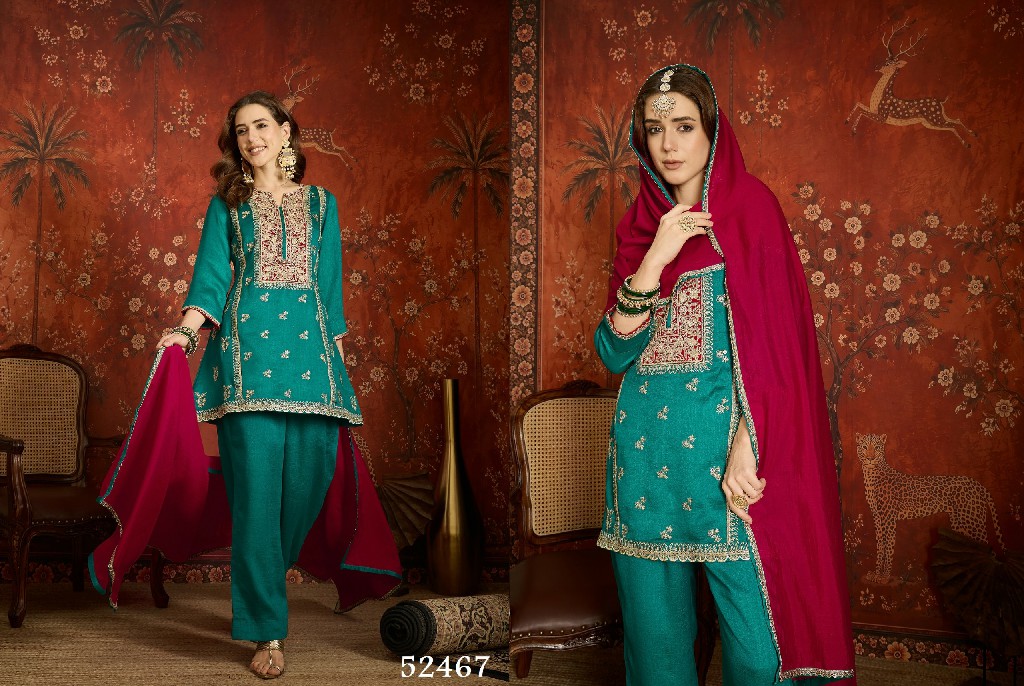 SL BAANI WHOLESALE READYMADE HEAVY EMBROIDERED PARTY WEAR 3 PCS SUITS FOR EXPORT