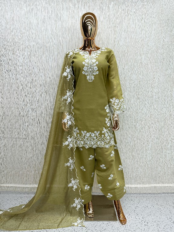 LAXURIA TRENDZ D.NO 1652 WHOLESALE READYMADE MAL CHANDERI DESIGNER 3 PCS SUITS EXPORTER