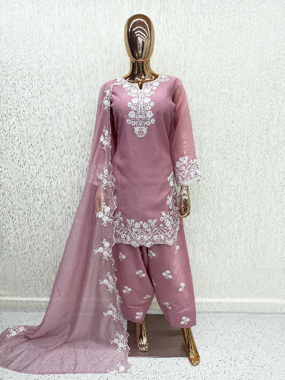 LAXURIA TRENDZ D.NO 1652 WHOLESALE READYMADE MAL CHANDERI DESIGNER 3 PCS SUITS EXPORTER