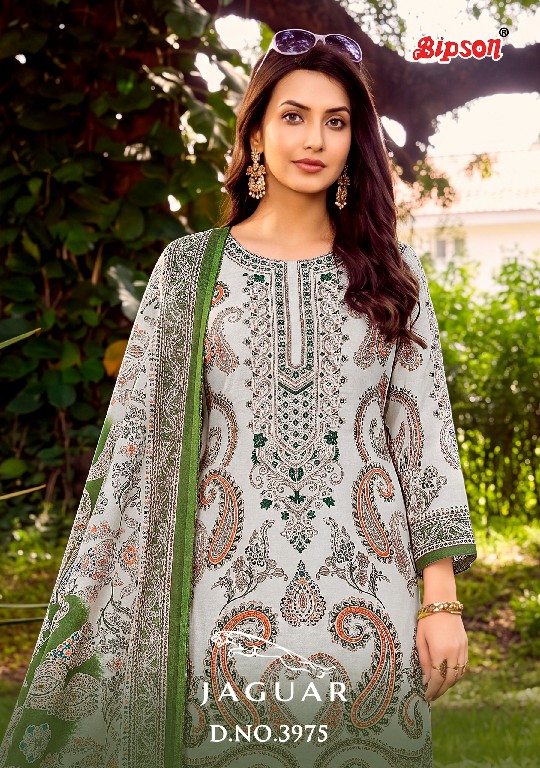 BIPSON JAGUAR D.NO 3975 WHOLESALE ROMAN SILK PRETTY LOOK UNSTITCH SALWAR SUITS FOR EXPORT