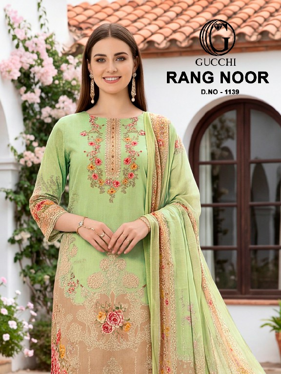GUCCHI RANG NOOR D.NO 1139 WHOLESALE MUSLIN GORGEOUS LOOK UNSTITCH SALWAR SUITS EXPORTER